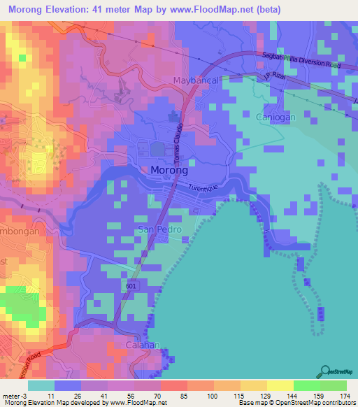 Morong,Philippines Elevation Map