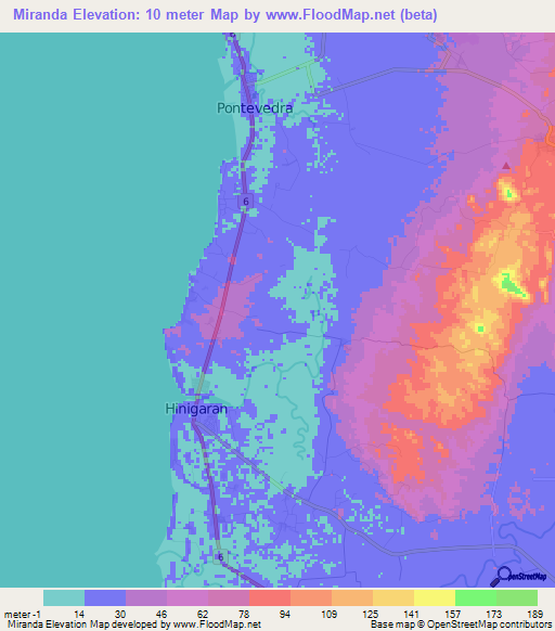 Miranda,Philippines Elevation Map