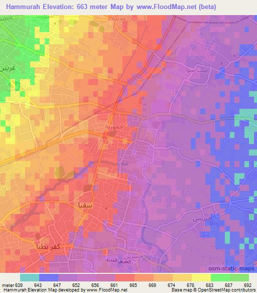 Hammurah,Syria Elevation Map