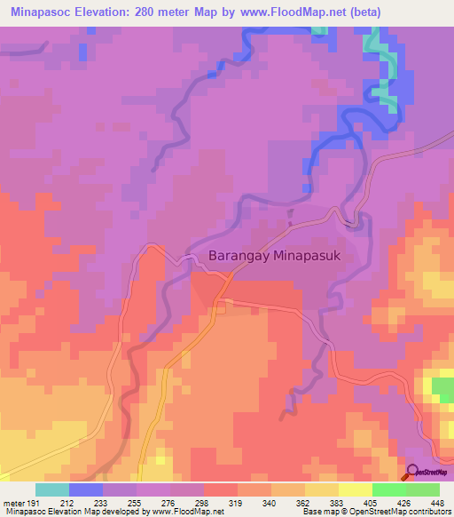 Minapasoc,Philippines Elevation Map
