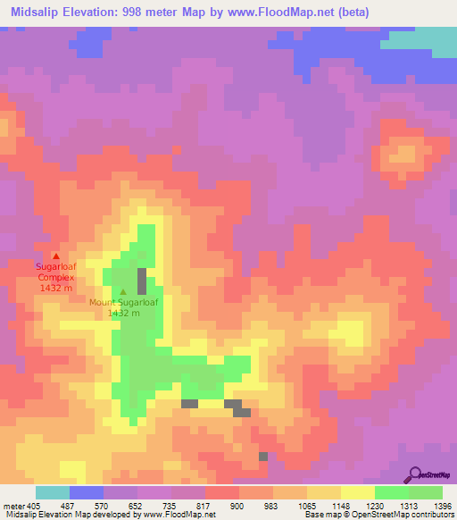 Midsalip,Philippines Elevation Map