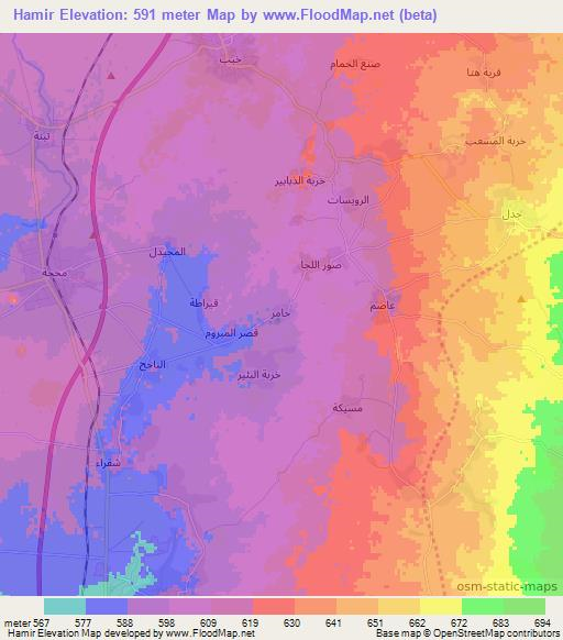 Hamir,Syria Elevation Map