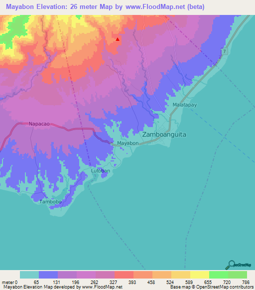 Mayabon,Philippines Elevation Map