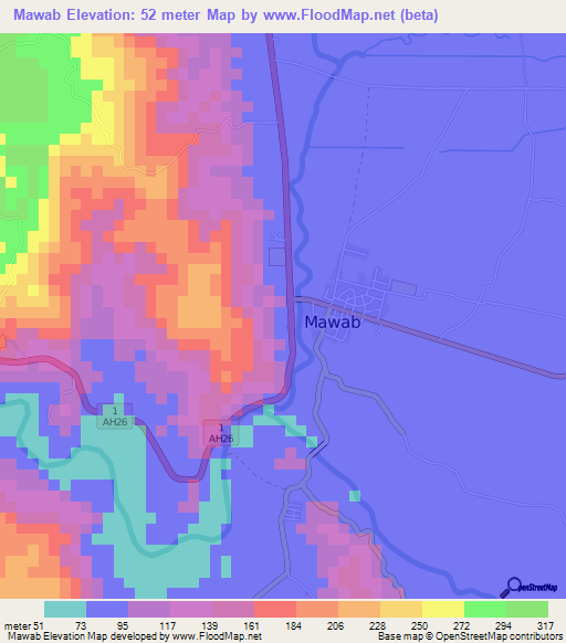 Mawab,Philippines Elevation Map
