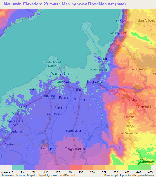 Maulawin,Philippines Elevation Map