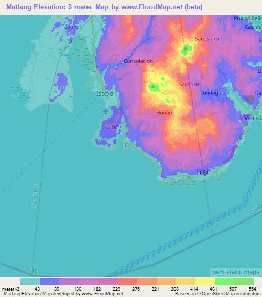 Matlang,Philippines Elevation Map