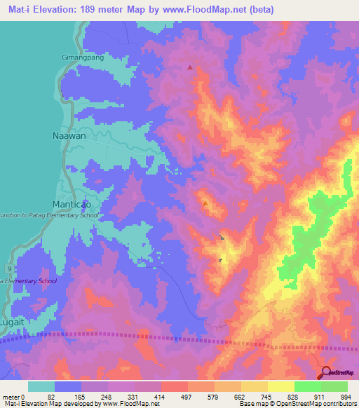 Mat-i,Philippines Elevation Map