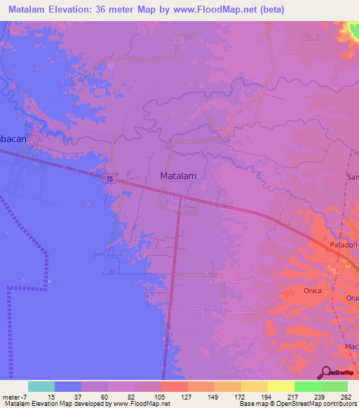 Matalam,Philippines Elevation Map