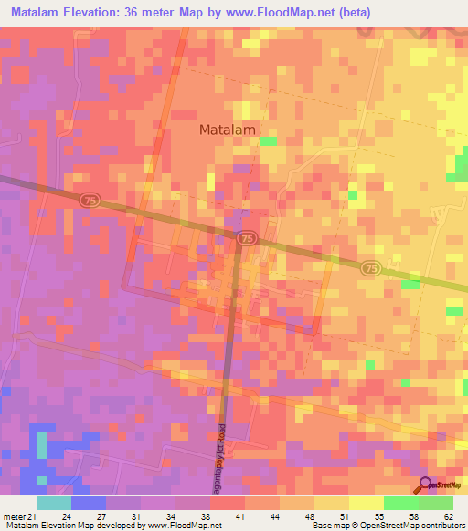 Matalam,Philippines Elevation Map