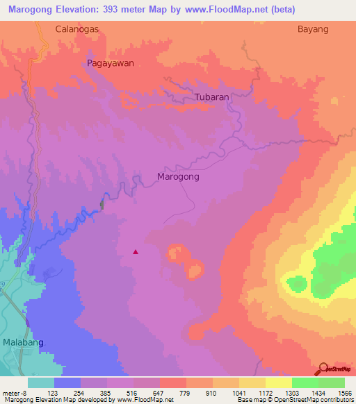 Marogong,Philippines Elevation Map