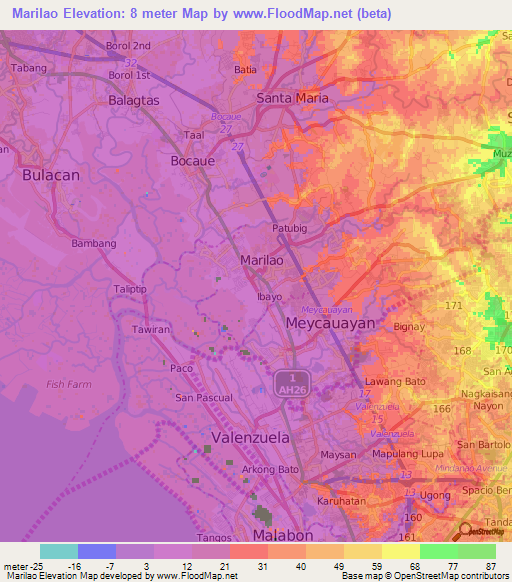 Marilao,Philippines Elevation Map