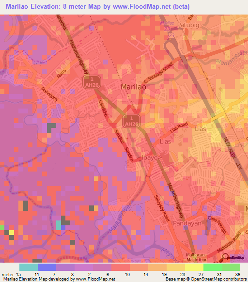 Marilao,Philippines Elevation Map