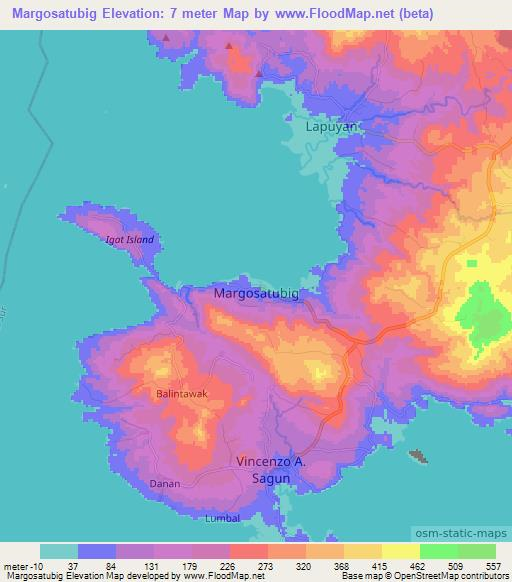 Margosatubig,Philippines Elevation Map
