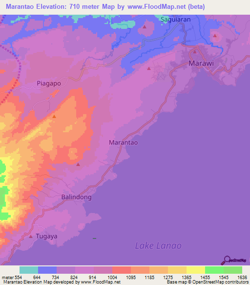 Marantao,Philippines Elevation Map
