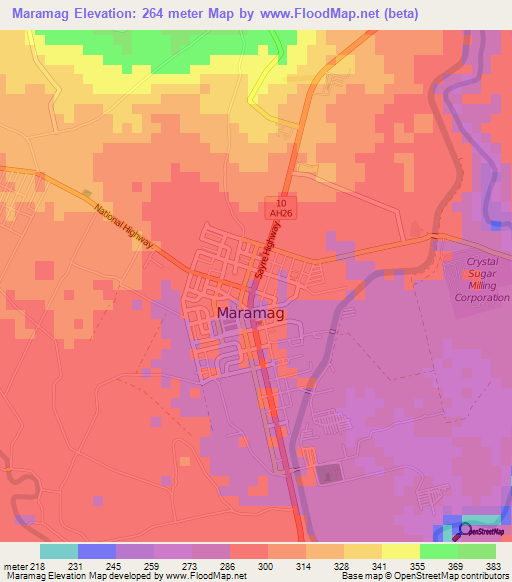 Maramag,Philippines Elevation Map