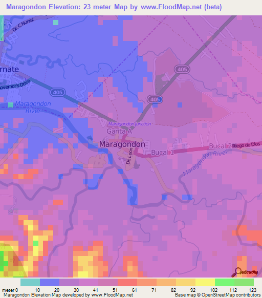 Maragondon,Philippines Elevation Map