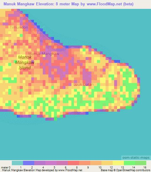 Manuk Mangkaw,Philippines Elevation Map