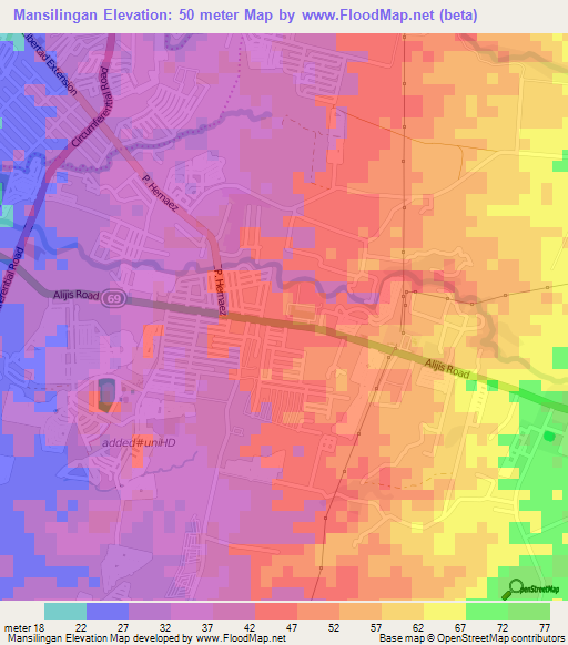 Mansilingan,Philippines Elevation Map