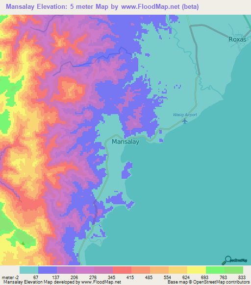 Mansalay,Philippines Elevation Map