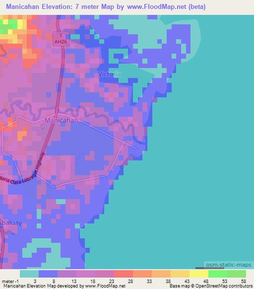 Manicahan,Philippines Elevation Map