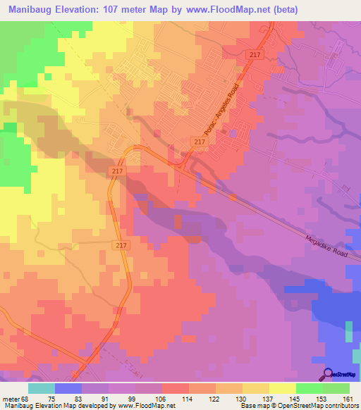 Manibaug,Philippines Elevation Map
