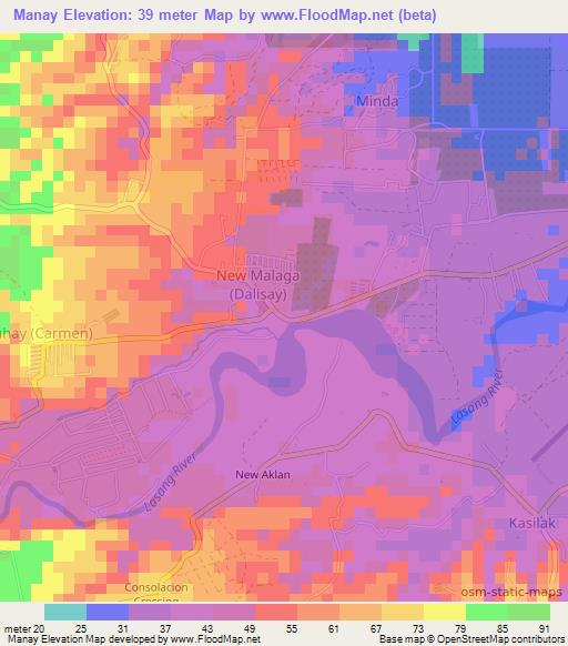 Manay,Philippines Elevation Map