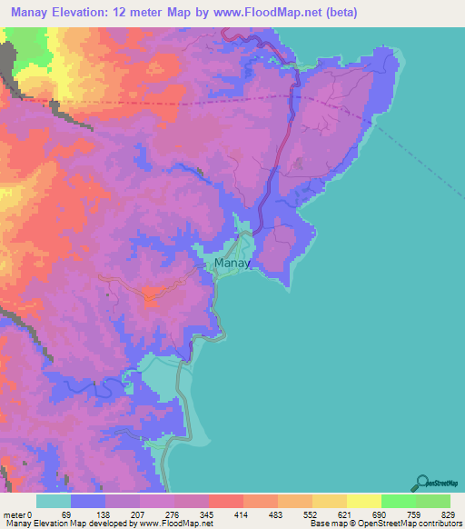 Manay,Philippines Elevation Map