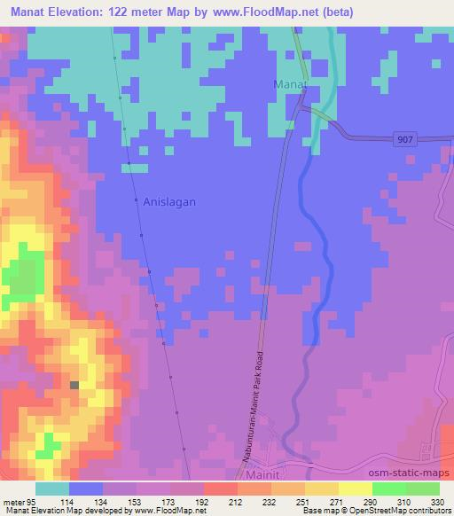 Manat,Philippines Elevation Map