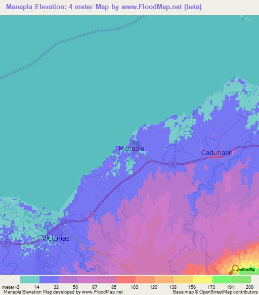 Manapla,Philippines Elevation Map