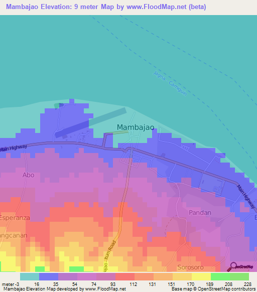 Mambajao,Philippines Elevation Map