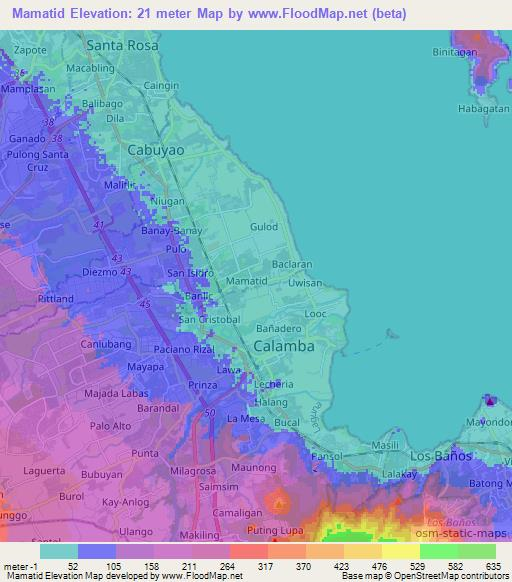 Mamatid,Philippines Elevation Map