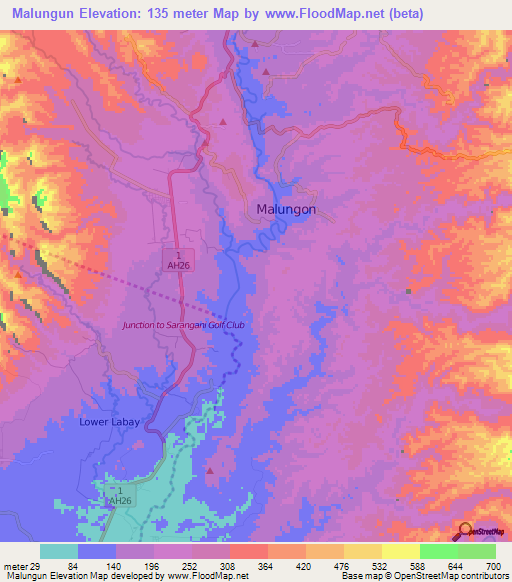 Malungun,Philippines Elevation Map