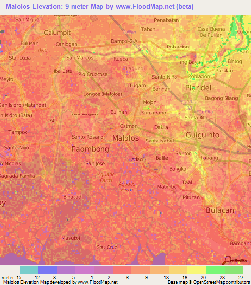 Malolos,Philippines Elevation Map