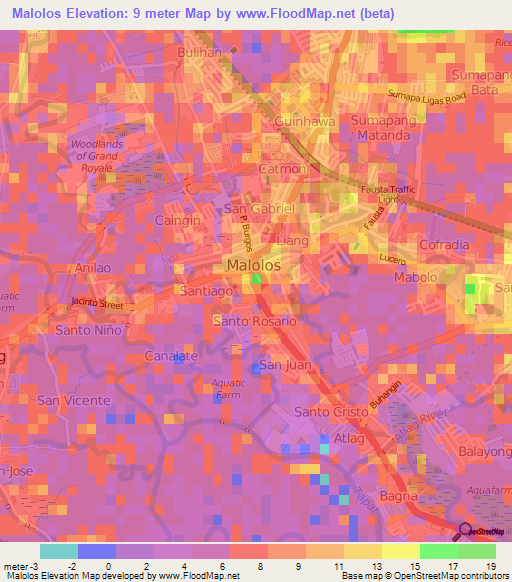 Malolos,Philippines Elevation Map