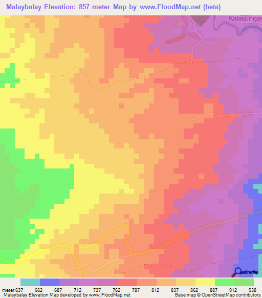 Malaybalay,Philippines Elevation Map