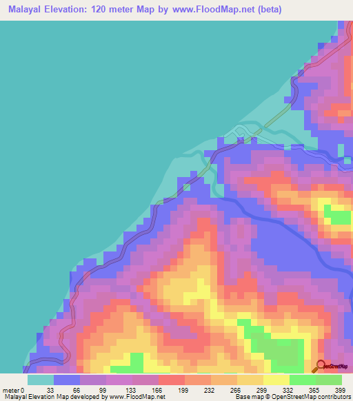 Malayal,Philippines Elevation Map