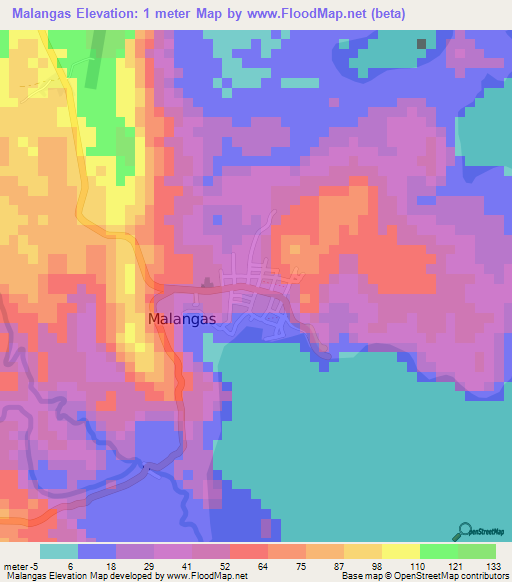Malangas,Philippines Elevation Map