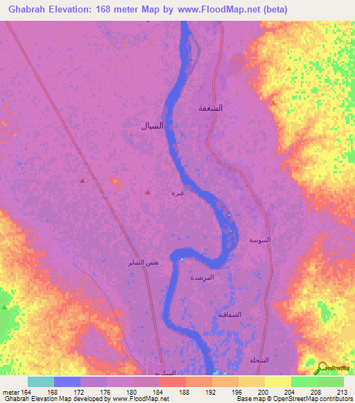 Ghabrah,Syria Elevation Map