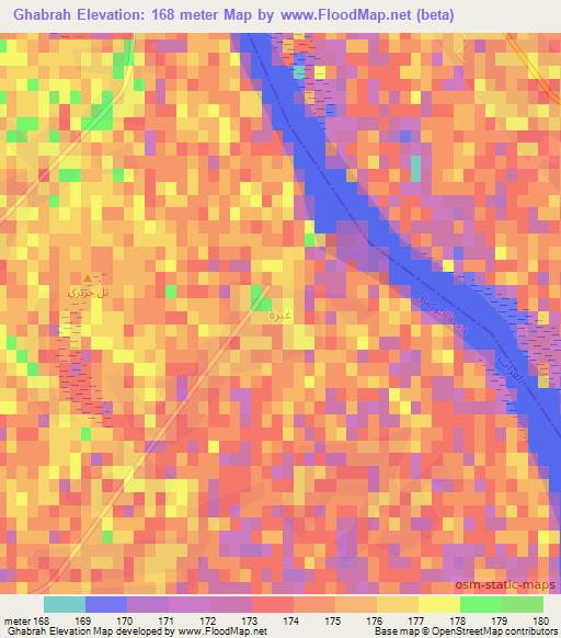 Ghabrah,Syria Elevation Map