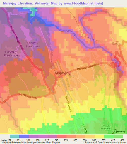 Majayjay,Philippines Elevation Map