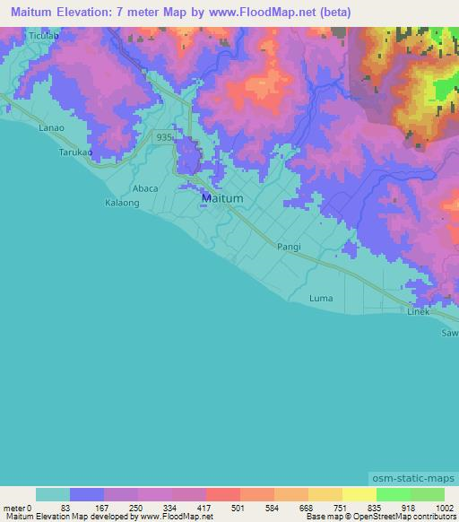 Maitum,Philippines Elevation Map