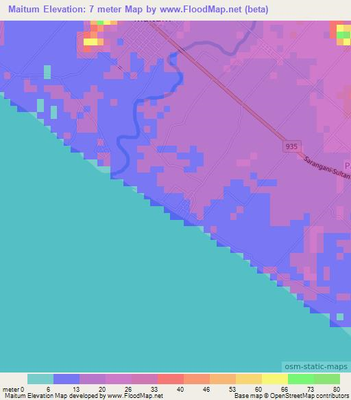 Maitum,Philippines Elevation Map
