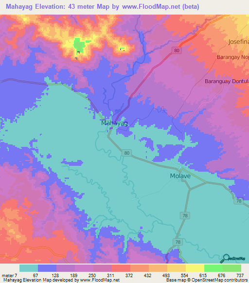 Mahayag,Philippines Elevation Map