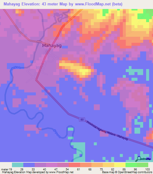 Mahayag,Philippines Elevation Map