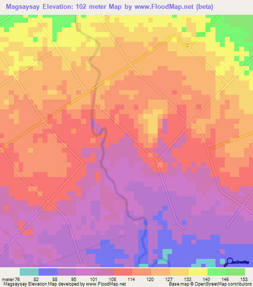 Magsaysay,Philippines Elevation Map
