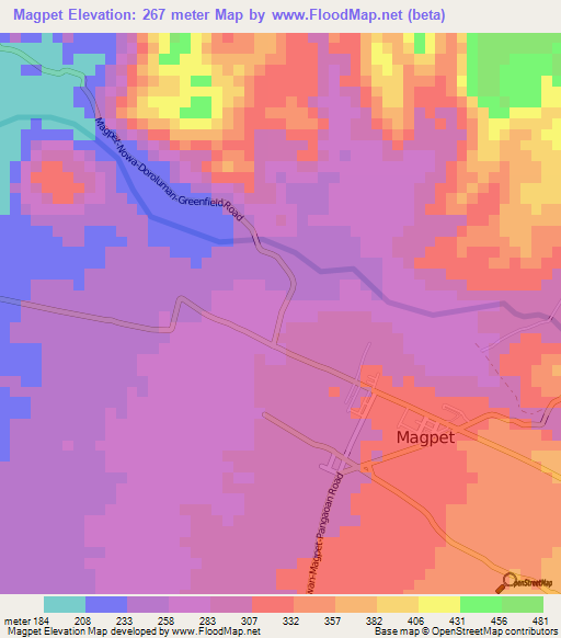 Magpet,Philippines Elevation Map