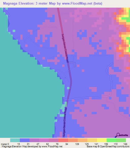 Magnaga,Philippines Elevation Map