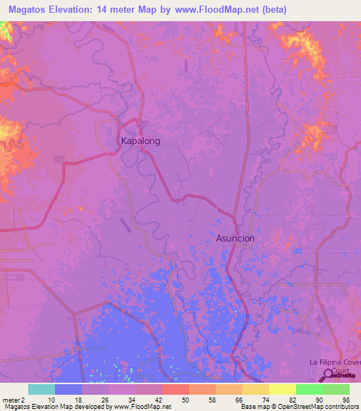 Magatos,Philippines Elevation Map