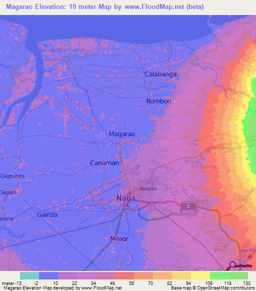 Magarao,Philippines Elevation Map