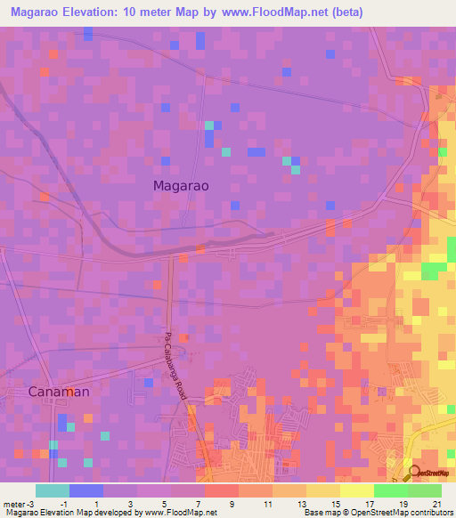 Magarao,Philippines Elevation Map